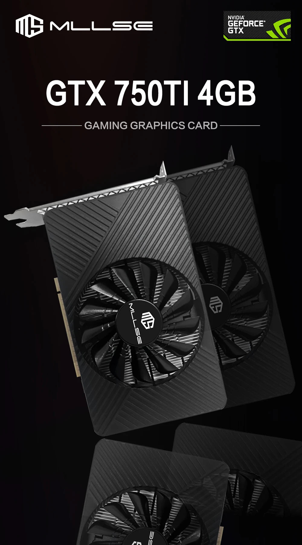 MLLSE GTX 750Ti 4GB Graphics Card with GDDR5 128Bit - HDMI DVI VGA PCI-E 3.0 Gaming Video Card for Desktop