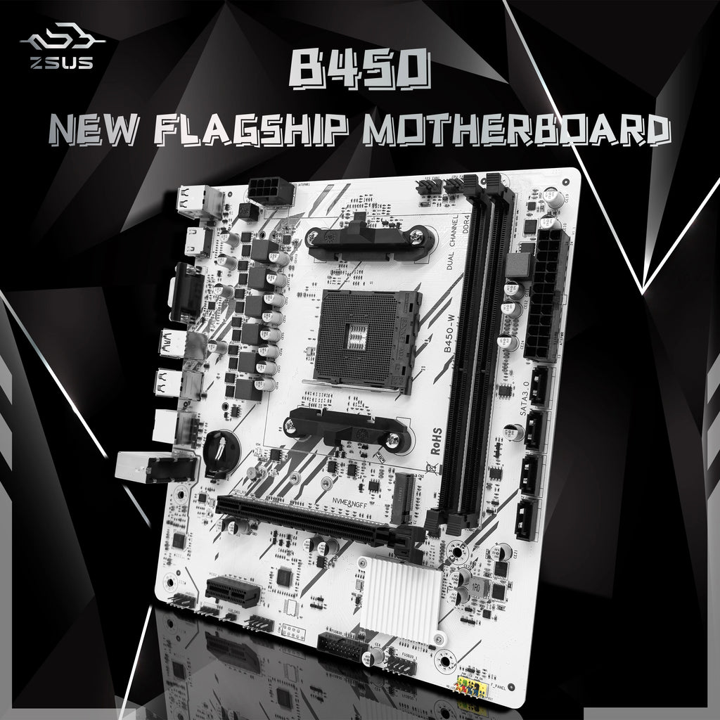 ZSUS B450 AM4 DDR4 Dual Channel Motherboard