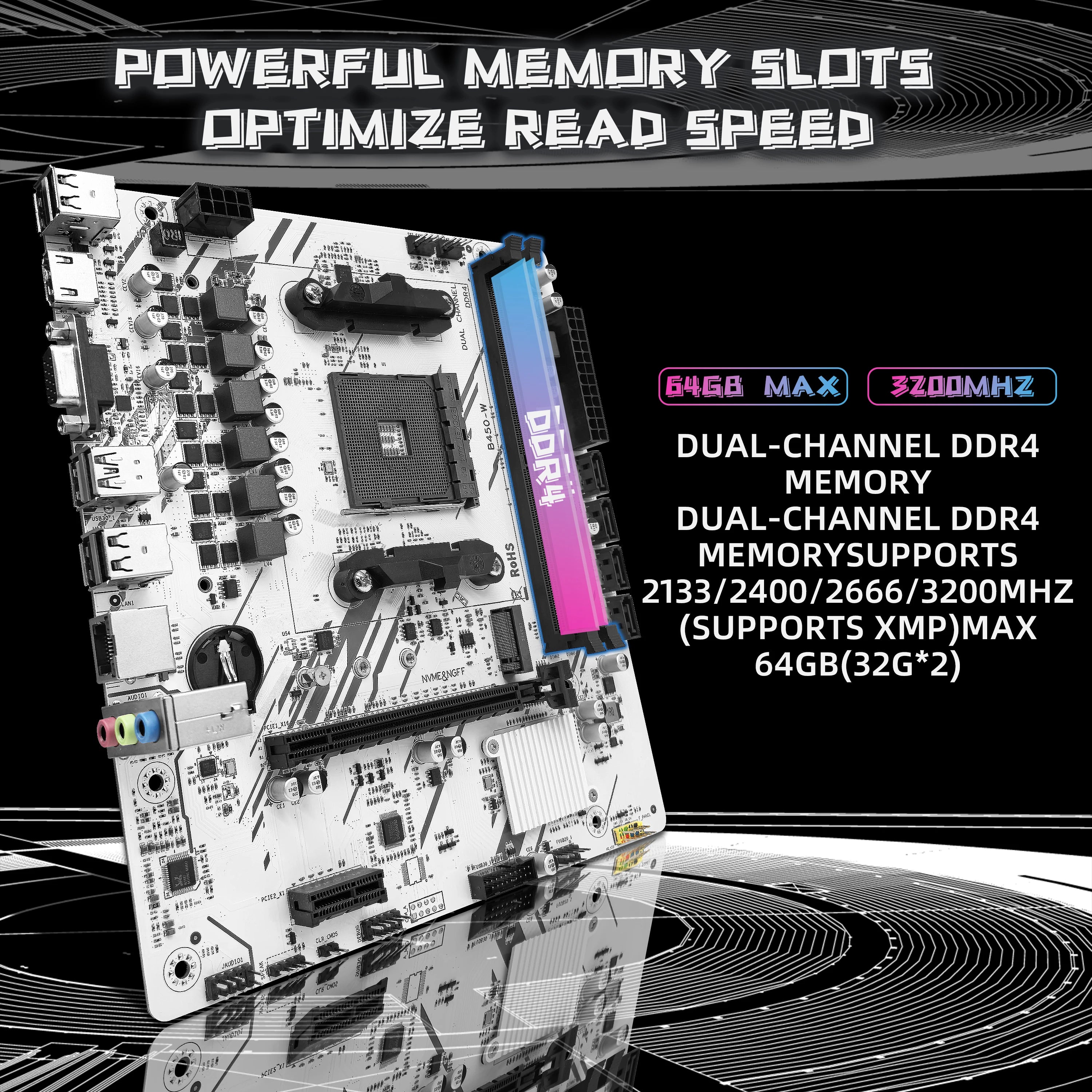 ZSUS B450 AM4 DDR4 Dual Channel Motherboard