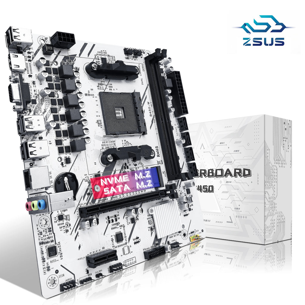 ZSUS B450 AM4 DDR4 Dual Channel Motherboard