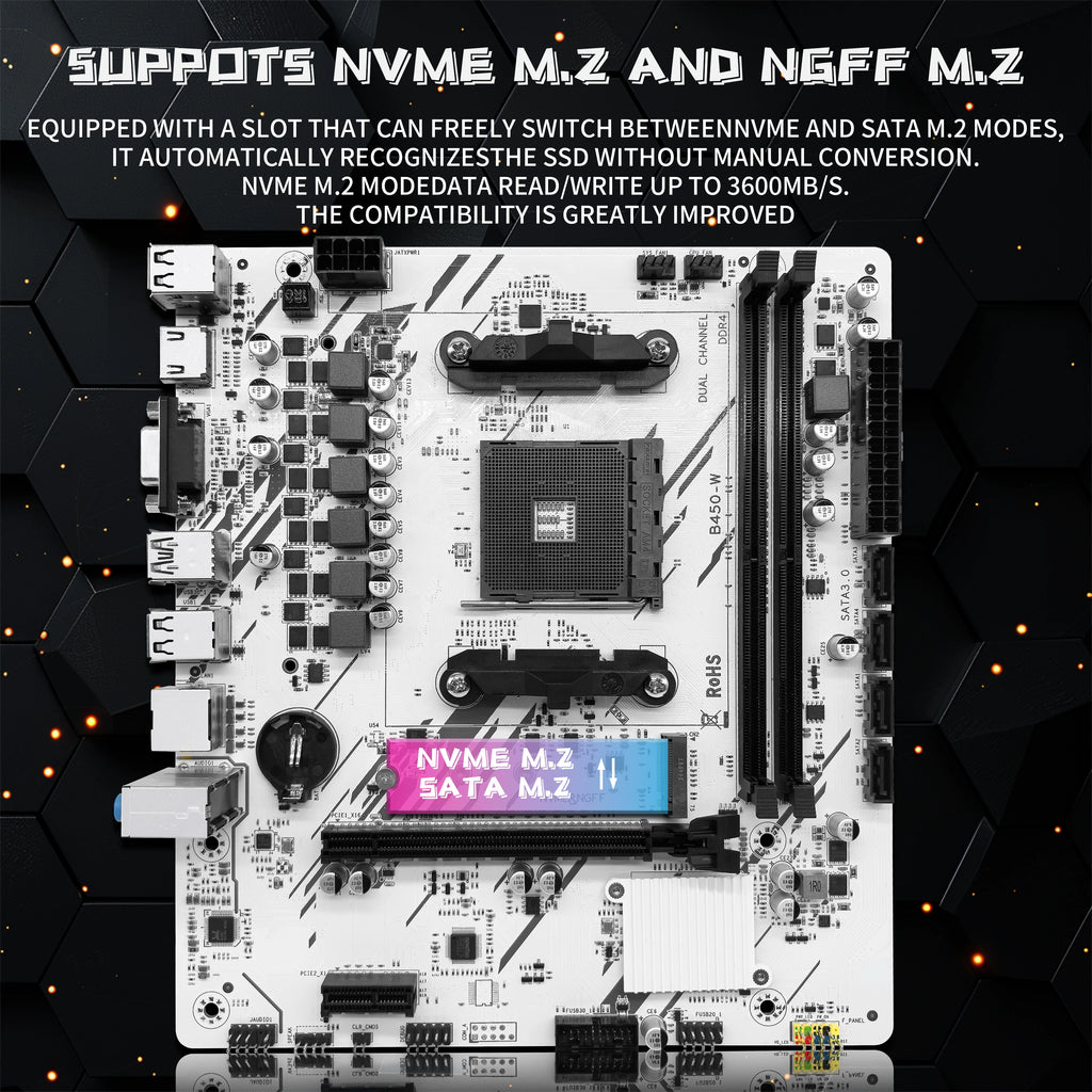 ZSUS B450 AM4 DDR4 Dual Channel Motherboard
