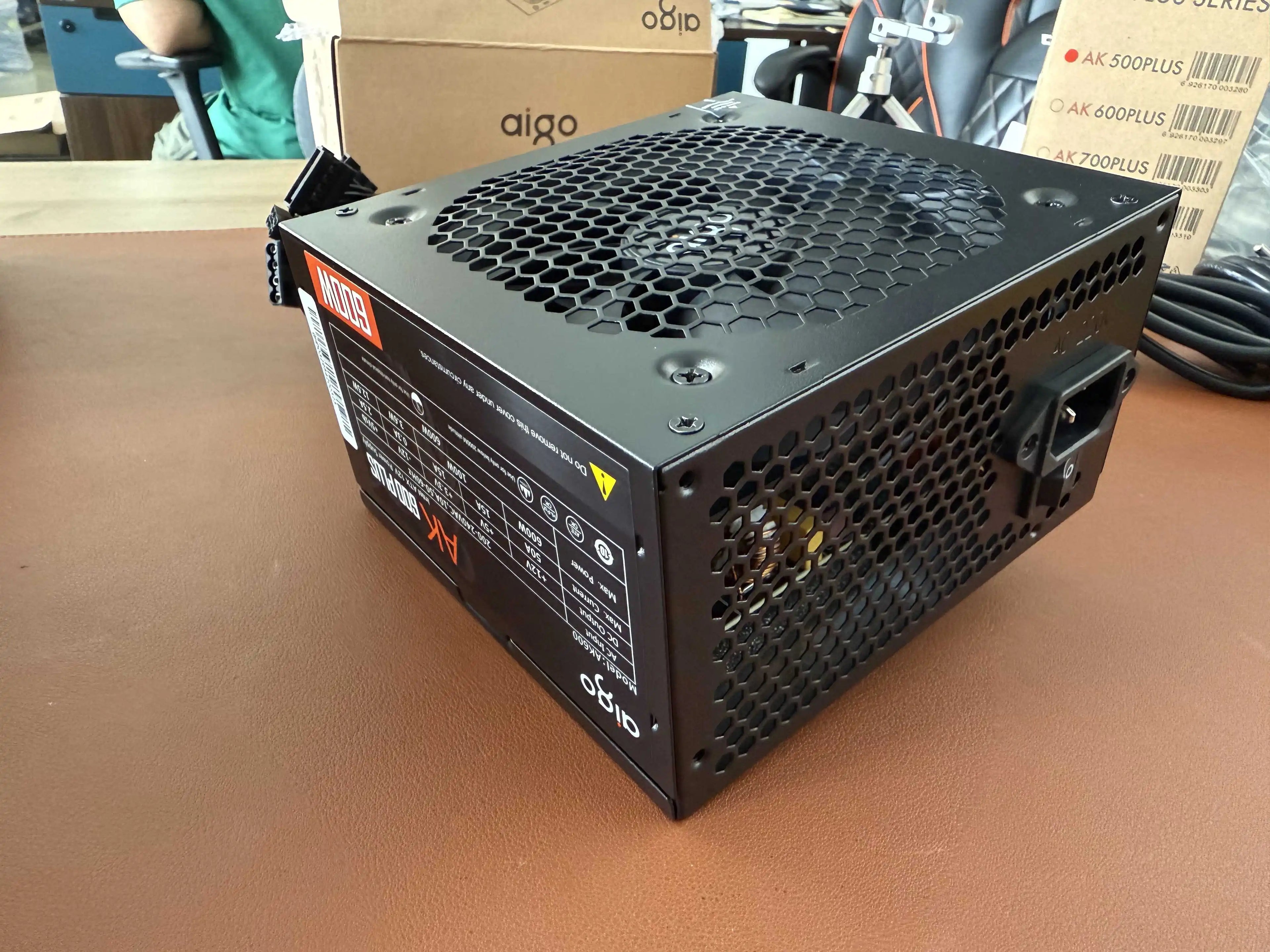 Aigo AK PC Power Supply Unit Gaming 500W-1000W 120mm RGB Fan ATX Desktop Computer PSU for BTC Mining - Non-Modular 20+4Pin