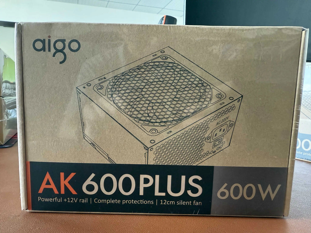 Aigo AK PC Power Supply Unit Gaming 500W-1000W 120mm RGB Fan ATX Desktop Computer PSU for BTC Mining - Non-Modular 20+4Pin